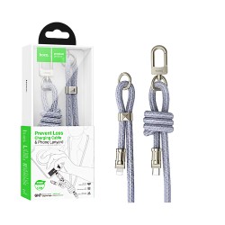 Hoco Lanyard Cable GH7 Elegant series Type-C to Lightning PD 20W Denim Blue Hoco Lanyard Cable GH7 Elegant series Type-C to Lightning PD 20W Denim Blue