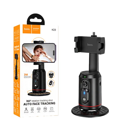 Hoco Tripod K23 Lotus smart PTZ Automatic Face Tracking with Remote Control Black Hoco Tripod K23 Lotus smart PTZ Automatic Face Tracking with Remote Control Black