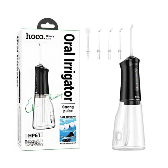 Irrigador Oral Elétrico Hoco HP61 com reservatório de água de grande capacidade Preto Irrigador Oral Elétrico Hoco HP61 com reservatório de água de grande capacidade Preto