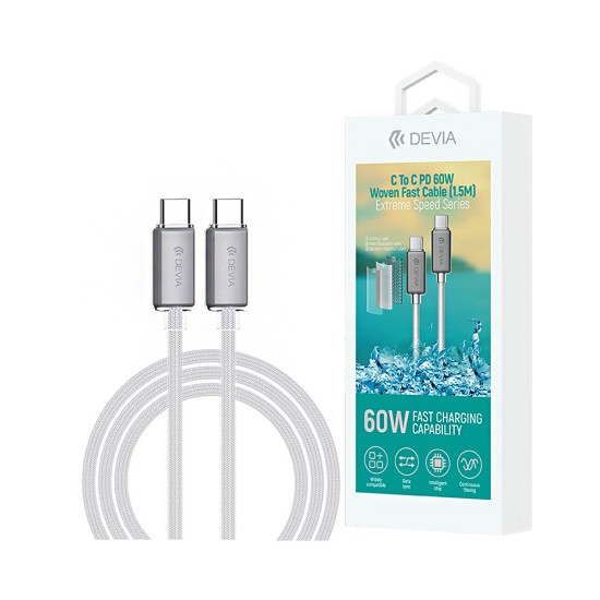 Devia Cable EC688 Extreme Series Type-C to Type-C PD60W 3A 1.5M White