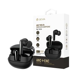 Auscultadores True Sem Fio Devia EM409 Star Series E4 ANC+ENC Redução de Ruído Preto Auscultadores True Sem Fio Devia EM409 Star Series E4 ANC+ENC Redução de Ruído Preto