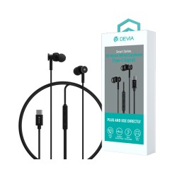 Auscultadores Devia EM110 Smart Series M1 Metal Tipo-C 1,2m Preto Auscultadores Devia EM110 Smart Series M1 Metal Tipo-C 1,2m Preto