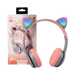 Auriculares Inalámbricos P47M Cat Ear Gris Auriculares Inalámbricos P47M Cat Ear Gris