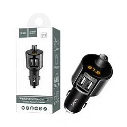 Hoco Wireless FM Transmitter E19 Smart With Dual USB Metal Gray Hoco Wireless FM Transmitter E19 Smart With Dual USB Metal Gray