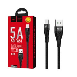 Hoco Cable U53 Flash Type-c 5A 1.2m Black Hoco Cable U53 Flash Type-c 5A 1.2m Black