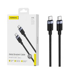 Foneng Cable X115 Type-C to Type-C 60W 1m Black Foneng Cable X115 Type-C to Type-C 60W 1m Black