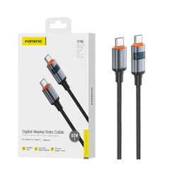 Foneng Cable X116 with Display Type-C to Type-C 60W 1.2m Black Foneng Cable X116 with Display Type-C to Type-C 60W 1.2m Black