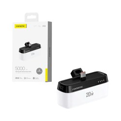 Mini Power Bank Foneng P69 com conector Tipo-C PD20W 5000mAh Branco Mini Power Bank Foneng P69 com conector Tipo-C PD20W 5000mAh Branco