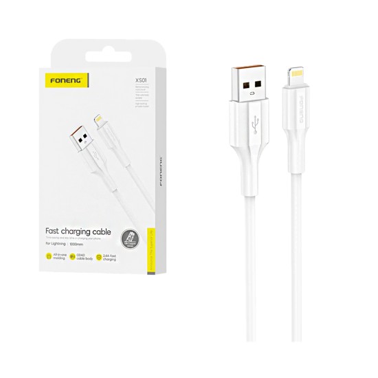 Foneng Cable XS01 Lightning 2.4A 1M White