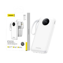 Power Bank Foneng DX101 com 4-em-1 Outputs USB+Lightning+Micro+Tipo-C 2A 10000mAh Branco Power Bank Foneng DX101 com 4-em-1 Outputs USB+Lightning+Micro+Tipo-C 2A 10000mAh Branco