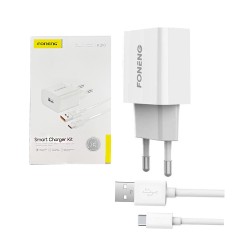 Foneng Carregador K210 com Cabo Tipo C 2.1A Branco Foneng Carregador K210 com Cabo Tipo C 2.1A Branco