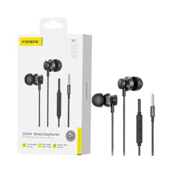 Auscultadores Foneng T67 In-Ear Heavy Bass com Microfone 3,5mm 1,2m Preto Auscultadores Foneng T67 In-Ear Heavy Bass com Microfone 3,5mm 1,2m Preto