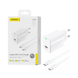 Foneng Charger EU65 Type-C PD 20W with Type-C to Type-C Cable 1m White Foneng Charger EU65 Type-C PD 20W with Type-C to Type-C Cable 1m White