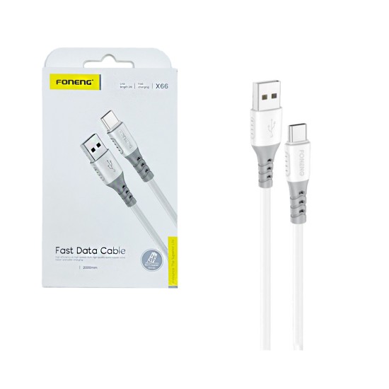 Cable Foneng X66 Tipo-C 20W 3A 2M Branco Cable Foneng X66 Tipo-C 20W 3A 2M Branco