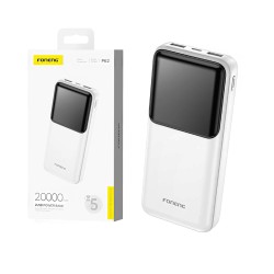 Power Bank Foneng P62 com 2 Puertos Outputs USB 2A 20000mAh Branco Power Bank Foneng P62 com 2 Puertos Outputs USB 2A 20000mAh Branco