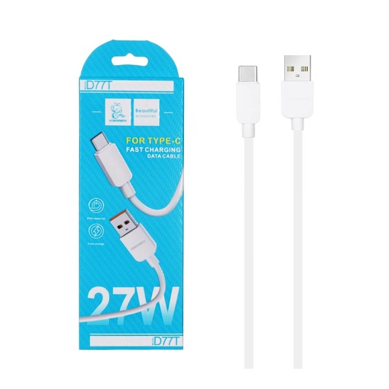 Cabo Denmen D77T Tipo-C 27W 1m Branco