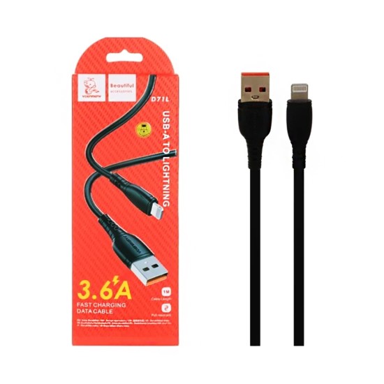 Cabo Denmen D71L Lightning 3,6A 1m Preto