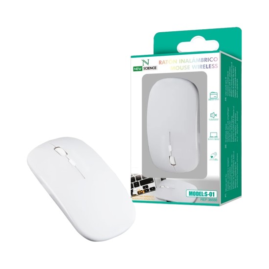 Rato Sem Fio New Science S-01 2.4 GHz Branco Rato Sem Fio New Science S-01 2.4 GHz Branco
