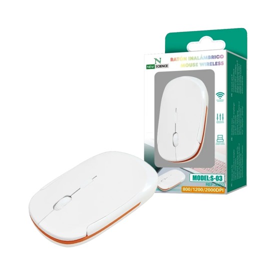 Rato Sem Fio New Science S-03 2.4 GHz Branco Rato Sem Fio New Science S-03 2.4 GHz Branco