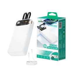 Power Bank New Science DX160 com 2 Puertos Outputs USB+Tipo C 20000mAh 22,5W Branco Power Bank New Science DX160 com 2 Puertos Outputs USB+Tipo C 20000mAh 22,5W Branco