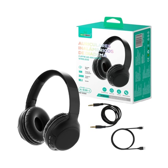 Auscultadores sem Fio New Science A-636-1 Preto Auscultadores sem Fio New Science A-636-1 Preto