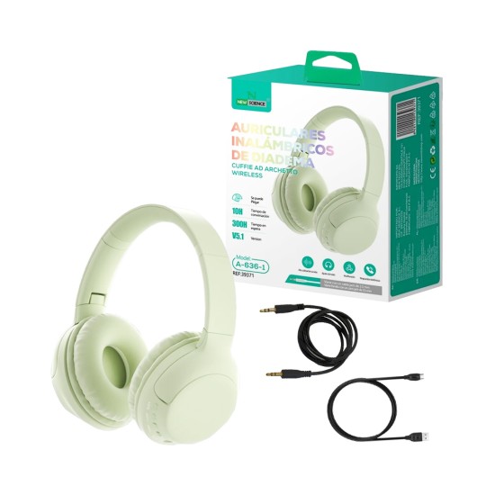 Auscultadores sem Fio New Science A-636-1 Verde Auscultadores sem Fio New Science A-636-1 Verde