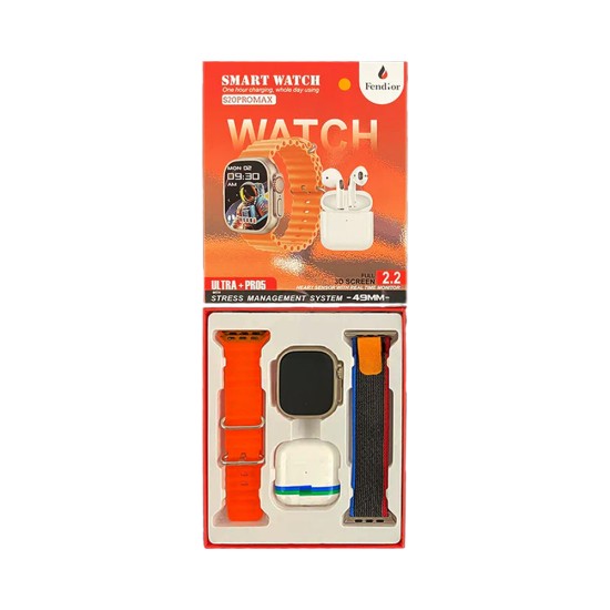 Smartwatch S20 Pro Max With 2 Straps and Airpods 2.2" 49mm (Call Version) Orange