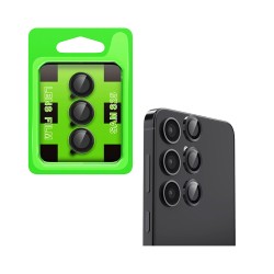 Protector de Cristal de Cámara Trasera para Samsung Galaxy S25 Negro Protector de Cristal de Cámara Trasera para Samsung Galaxy S25 Negro