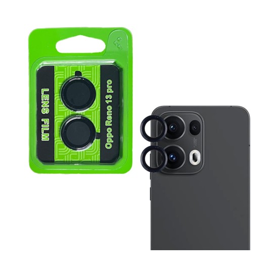 Protetor de Vidro da Câmera Traseira para Oppo Reno13 Pro Preto Protetor de Vidro da Câmera Traseira para Oppo Reno13 Pro Preto