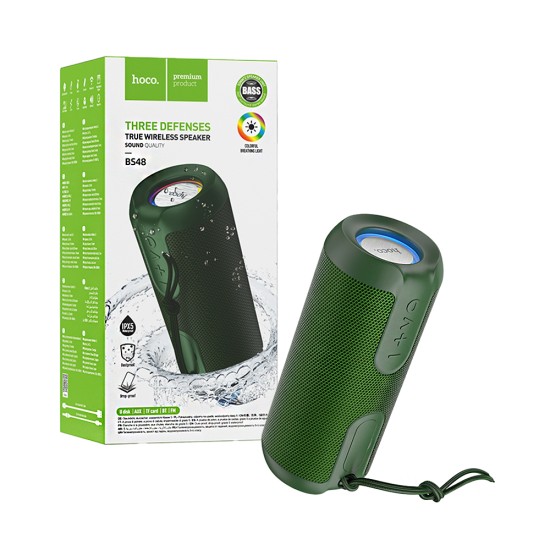 Coluna Sem Fio Portátil Hoco BS48 Artistic sports Verde Escuro