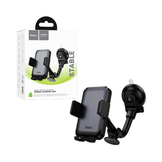 Suporte de Telefone para Carro Hoco H27 Rock para Painel/Pára-brisa Preto Cinza Suporte de Telefone para Carro Hoco H27 Rock para Painel/Pára-brisa Preto Cinza