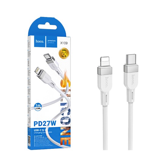 Cabo Hoco X109 Energy Tipo-C para LIghtning PD27W 1M Blanco Cabo Hoco X109 Energy Tipo-C para LIghtning PD27W 1M Blanco