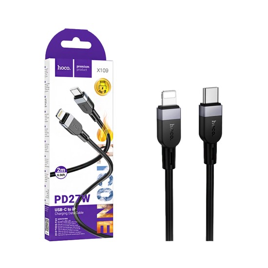 Cabo Hoco X109 Energy Tipo-C para LIghtning PD27W 2M Preto Cabo Hoco X109 Energy Tipo-C para LIghtning PD27W 2M Preto