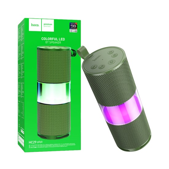 Coluna Sem Fio Portátil Hoco HC29 Halo Sports Verde Militar