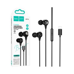 Auscultadores com Cabo Hoco M116 Benevolent com Microfone Lightning 1,2m Preto Auscultadores com Cabo Hoco M116 Benevolent com Microfone Lightning 1,2m Preto