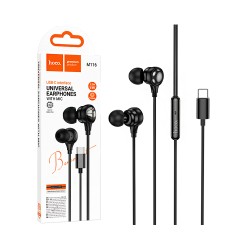 Auscultadores com Cabo Hoco M116 Benevolent com Microfone Tipo-C 1,2m Preto Auscultadores com Cabo Hoco M116 Benevolent com Microfone Tipo-C 1,2m Preto