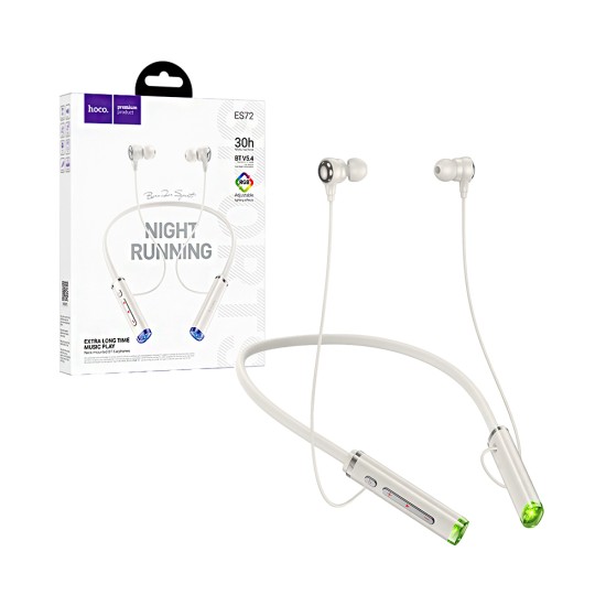 Hoco Neckband Earphones ES72 Benevolent Milky White