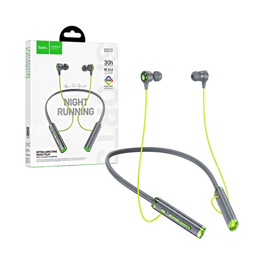 Auscultadores Neckband Hoco ES72 Benevolent Cinza