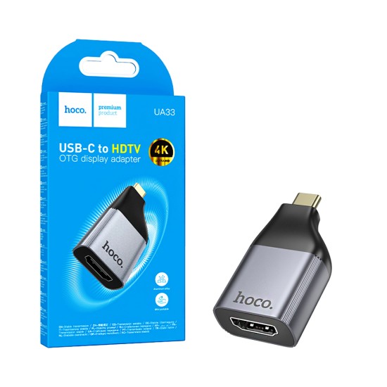Adaptador Hoco UA33 Tipo-C para HDTV Cinza Metálico