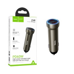 Hoco Car Charger Z54B Prosperous 2 Port Type-C PD60W Gold Hoco Car Charger Z54B Prosperous 2 Port Type-C PD60W Gold