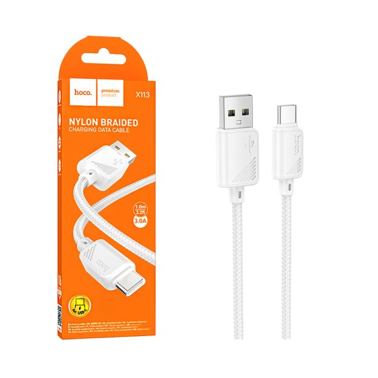 Cabo Hoco X113 Beneficio Tipo-C 3A Branco