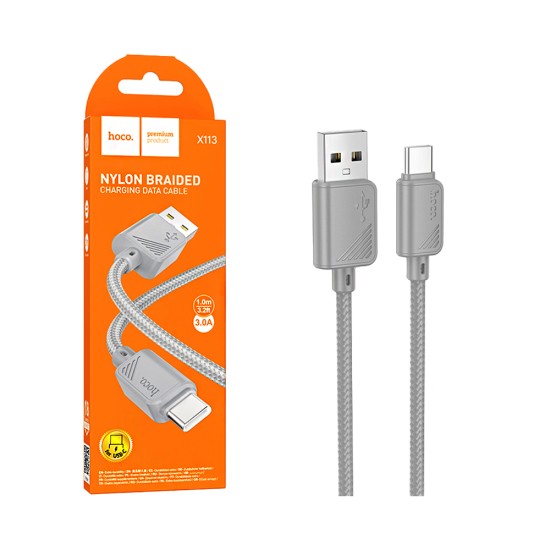 Cabo Hoco X113 Beneficio Tipo-C 3A Cinza