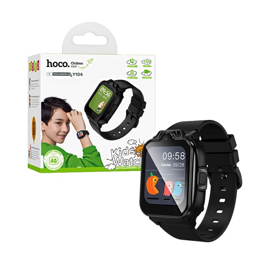 Smartwatch Hoco Y104 4G para crianças 1,69" (versão de chamada) Preto Smartwatch Hoco Y104 4G para crianças 1,69" (versão de chamada) Preto