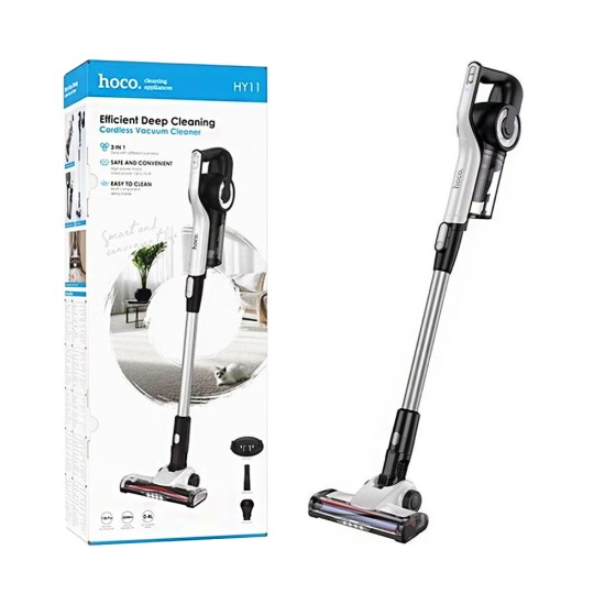 Aspirador sem fio Hoco HY11 Escova Rotativa Portátil Branco Aspirador sem fio Hoco HY11 Escova Rotativa Portátil Branco