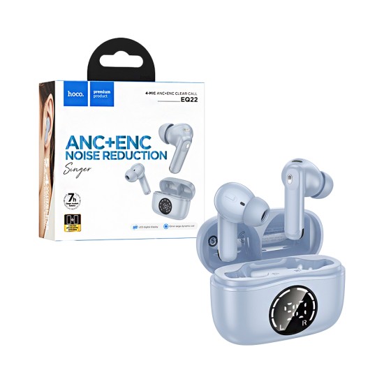 Hoco True Wireless Earbuds EQ22 Singer ANC+ENC Noise Reduction Blue Star