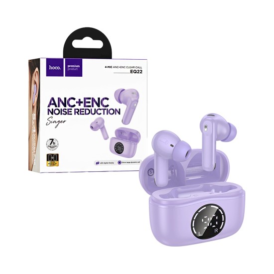 Hoco True Wireless Earbuds EQ22 Singer ANC+ENC Noise Reduction Taro Purple