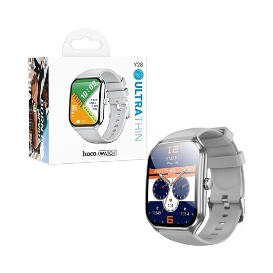 Smartwatch Hoco Y28 Smart Sports 1,96" (versão de chamada) Prata Smartwatch Hoco Y28 Smart Sports 1,96" (versão de chamada) Prata