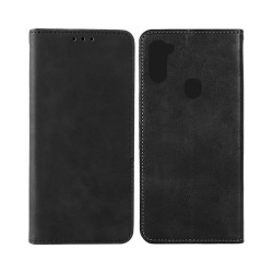 Leather Flip Cover with Internal Pocket For Samsung Galaxy A11 Black Leather Flip Cover with Internal Pocket For Samsung Galaxy A11 Black
