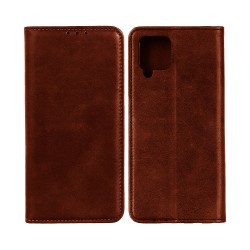Capa de Couro com Bolso Interno para Samsung Galaxy A12 Marrom Capa de Couro com Bolso Interno para Samsung Galaxy A12 Marrom