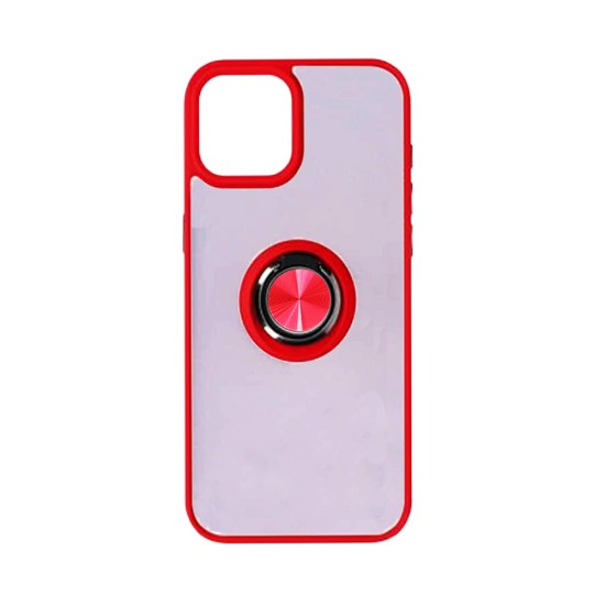 Case with Support Ring for Apple iPhone 15 Smoked Red